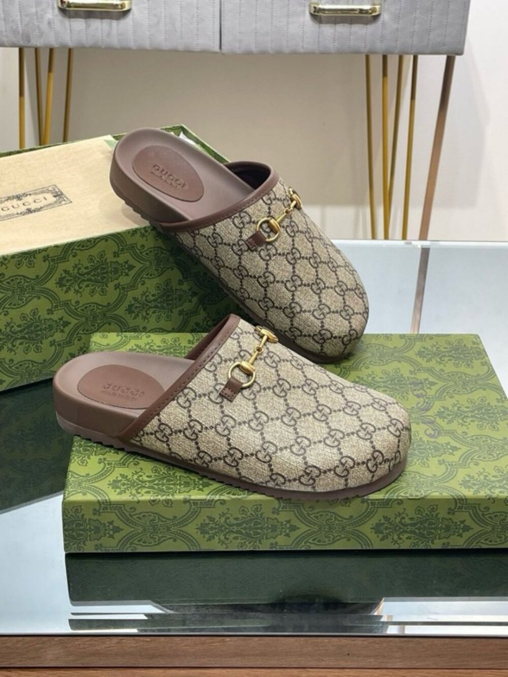 Gucci GG Canvas Horsebit Mules